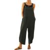 imageCHARTOU Baggy Bib Overalls Women Cropped Jumpsuit Cargo Tulip Hem Loose Capri Overalls Straps Suspender Jumpsuit PocketsGreen