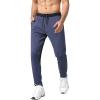 imageCHARTOU Mens Athletic Drawstring Waist Quick Dry Durable Tapered Fitness Tracksuit Jersey PantsNavy Blue