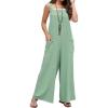 imageCHARTOU Womens Baggy Straight WideLeg Suspender Straps Bib Jumpsuit Overall RompersGreen