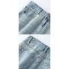 imageCHARTOU Women Casual Mid Long Denim Skirt Jean A Line Skirt Summer Packaged Hip High Waist Midi Denim Skirt with SlitBlue