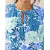 imageBoho Floral Tunic Dress for Women Long Sleeve Loose Fit Summer Vacation Cover Up Short DressBlue