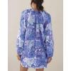 imageBoho Floral Tunic Dress for Women Long Sleeve Loose Fit Summer Vacation Cover Up Short DressPurple