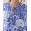imageBoho Floral Tunic Dress for Women Long Sleeve Loose Fit Summer Vacation Cover Up Short DressPurple