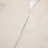imageCHARTOU Summer Cotton Linen Dress for Women Half Puff Sleeve Front Button Open Back Long DressKhaki
