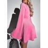 imageCHARTOU Women Glitter Sequins Party Dress Bell Long Sleeve Velvet Cocktail Mini Tunic DressPink