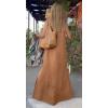 imageCHARTOU Women Halter Neck Side Slit Linen Maxi Dress Long Summer Beach Vacation DressCamel
