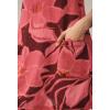 imageCHARTOU Women RIC Rac Floral Boho Mini Dress V Neck Sleeveless Backless Vacation Dress with PocketsRed