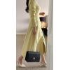 imageCHARTOU Women Tweed Dress Long Sleeve Single Breast Elegant Lady Long Tweed Blazer DressYellow