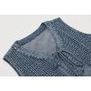 imageCHARTOU Women Vintage Mini Denim Dress Striped Sleeveless Jean Dress Short Smocked Dress Shift Dress DrawstringBlue