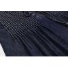 imageCHARTOU Women Vintage Mini Denim Dress Striped Sleeveless Jean Dress Short Smocked Dress Shift Dress DrawstringDark Blue