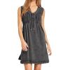 imageCHARTOU Women Vintage Mini Denim Dress Striped Sleeveless Jean Dress Short Smocked Dress Shift Dress DrawstringGrey