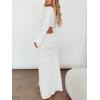 imageCHARTOU Womens Bodycon Dresses Knit Cut Out Sexy Long Sleeve Maxi Dress Ribbed Sweater Dress Fall 2024White