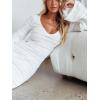 imageCHARTOU Womens Bodycon Dresses Knit Cut Out Sexy Long Sleeve Maxi Dress Ribbed Sweater Dress Fall 2024White