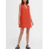 imageCHARTOU Womens Casual Vest Short Dress Cotton Linen V Neck Sleeveless A Line Mini Dress Loose Solid SundressOrange
