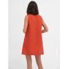 imageCHARTOU Womens Casual Vest Short Dress Cotton Linen V Neck Sleeveless A Line Mini Dress Loose Solid SundressOrange
