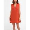 imageCHARTOU Womens Casual Vest Short Dress Cotton Linen V Neck Sleeveless A Line Mini Dress Loose Solid SundressOrange