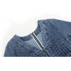 imageCHARTOU Long Sleeve Jean Dresses for Women 2024 Trendy Smocked Babydoll Bow Tie Front Denim Dress SummerBlue