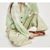 imageCHARTOU Women Cable Chunky Crop Cardigan Sweater V Neck Button Down Flared Sleeve Knit Sweater CoatGreen