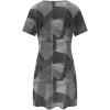 imageCHARTOU Women Crew Neck Patchwork Denim Dress Short Sleeve Printed Club Faux Jean DressesGrey