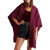 imageCHARTOU Women Hooded Kimono Cardigan Sweater Oversized Open Front Cardigan JacketWine Red