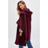 imageCHARTOU Women Hooded Kimono Cardigan Sweater Oversized Open Front Cardigan JacketWine Red