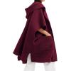 imageCHARTOU Women Hooded Kimono Cardigan Sweater Oversized Open Front Cardigan JacketWine Red