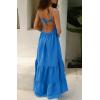 imageCHARTOU Women Spaghetti Strap Maxi Dress Backless Long Summer Dress Sundress Flowy Ruffle Tiered A Line Dress BeachBlue