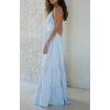 imageCHARTOU Women Spaghetti Strap Maxi Dress Backless Long Summer Dress Sundress Flowy Ruffle Tiered A Line Dress BeachLight Blue