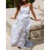 imageCHARTOU Women Spaghetti Strap Maxi Dress Backless Long Summer Dress Sundress Flowy Ruffle Tiered A Line Dress BeachWhite