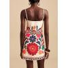 imageCHARTOU Women Summer Short Floral Boho Wrap Dress Spaghetti Strap Side Tie Asymmetrical Mini DressBeige