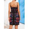 imageCHARTOU Women Summer Short Floral Boho Wrap Dress Spaghetti Strap Side Tie Asymmetrical Mini DressBlack