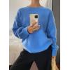 imageCHARTOU Women Sweaters Fall 2025 Comfort Long Sleeve Crewneck Knitwear Casual Pullover Sweater OutfitsBlue