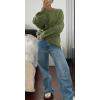 imageCHARTOU Women Sweaters Fall 2025 Comfort Long Sleeve Crewneck Knitwear Casual Pullover Sweater OutfitsGreen