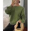 imageCHARTOU Women Sweaters Fall 2025 Comfort Long Sleeve Crewneck Knitwear Casual Pullover Sweater OutfitsGreen