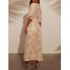 imageCHARTOU Womens Boho V Neck Batwing Short Sleeve Side Slit Floral Smocked Beach Maxi Long Sun DressFaw