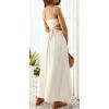 imageCHARTOU Womens Sexy Spaghetti Strap Cutout Ruffle Maxi Dress High Waist Club Party Flowy DressApricot
