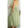 imageCHARTOU Womens Sexy Spaghetti Strap Cutout Ruffle Maxi Dress High Waist Club Party Flowy DressLight Green
