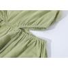 imageCHARTOU Womens Sexy Spaghetti Strap Cutout Ruffle Maxi Dress High Waist Club Party Flowy DressLight Green