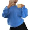 imageCHARTOU Women Sweaters Fall 2025 Comfort Long Sleeve Crewneck Knitwear Casual Pullover Sweater OutfitsBlue