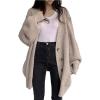 imageCHARTOU Womens Slouchy Jacket Lantern Sleeve RibKnit Oversized Open Front Cardigan Sweater CoatApricot