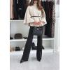 imageCHARTOU Women Batwing Sleeve Ponchos Pea Coat Stand Collar Capes Jacket Cloak Elegant Wool Coat with BeltKhaki
