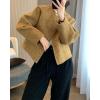 imageCHARTOU Women Crop Pea Coat Dressy Lady Jacket Short Winter Wool Blend Overcoat with PocketsYellow