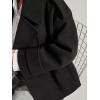 imageCHARTOU Women Double Breasted Crop Wool Pea Coat Jacket Winter Oversized Lapel Collar Trench CoatBlack