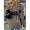 imageCHARTOU Women Houndstooth Wool Trench Pea Coat Winter Notch Lapel Long Sleeve Jacket Midi OvercoatKhaki