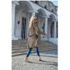 imageCHARTOU Women Long Trench Coat Lapel Collar Belted Tie Jackets Open Front Cardigan Long Sleeve Casual Overcoat With PocketsCoffee