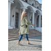 imageCHARTOU Women Long Trench Coat Lapel Collar Belted Tie Jackets Open Front Cardigan Long Sleeve Casual Overcoat With PocketsGreen