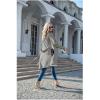 imageCHARTOU Women Long Trench Coat Lapel Collar Belted Tie Jackets Open Front Cardigan Long Sleeve Casual Overcoat With PocketsGrey