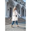imageCHARTOU Women Long Trench Coat Lapel Collar Belted Tie Jackets Open Front Cardigan Long Sleeve Casual Overcoat With PocketsWhite