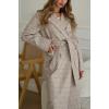imageCHARTOU Women Long Winter Plaid Wool Coat Double Breast Trench Pea Coat Overcoat with BeltKhaki