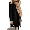 imageCHARTOU Women Long Winter Wool Coat SnapButton Warm Trench Coat Fall Jacket PeacoatBlack